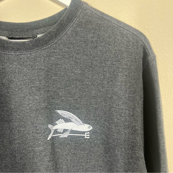 Patagonia Men’s Flying Fish Crewneck Gray Sweatshirt Size Large Outdoors Casual - Picture 4 of 9